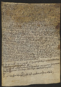 153 C.14.CLIIIr, Investitura fatta da Eriberto vescovo a favore di Sigezone e Notario, e di Giovanni da Cinzanello, Modena, 1056, apr.