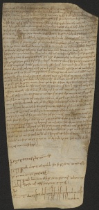 86 C.1.LXXXVIr, Donazione fatta da Pietro prete da Aguiano a Ingone vescovo, Modena, 1034, ott.