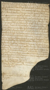 180 E.6.CLIXr, Investitura spedita da Ildeprando cardinale a Guido e Adamo da San Donnino, Modena, 1156, ott. 28