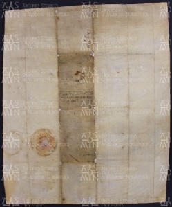 23 A.14.XXIIIv, Privilegio di Ottogne Magno col quale dona alla chiesa di Modena tutto il distretto del castello di CIttanova, Aqualonga e altri beni, Ferrara, 970, mar. 22