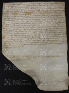 1 B.5.Ir, Investitura fatta da Giovanni vescovo a favore di Geraldo e di Azzo e Conrado suoi figli, Modena, 1001