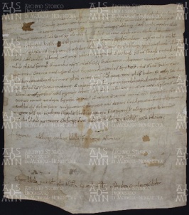 21 A.7.XXIIr, Concessione fatta da Leodoino vescovo a favore di Adelburga moglie di Auteramo conte, Modena, 876, giu. 12