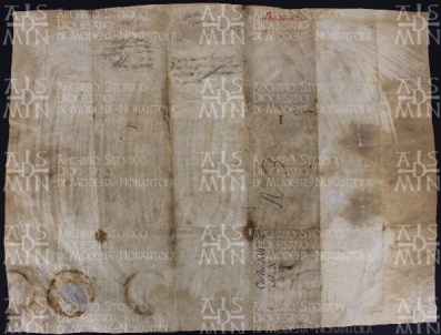 17 A.13.XVIIv, Privilegio di Lotario re col quale dona a Guido vescovo una corte nel contado di Comacchio, Pavia, 947 ott. 9