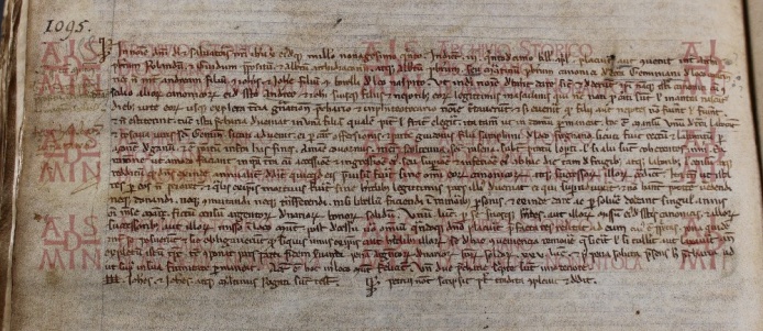 221 O.III.27, c.CXIIv,Il Capitolo concede ad Andrea di Giovanni de’ Borelli unum mansum  di terra lavorativa e boschiva di ragione della fabbrica di San Gemianiano, 1095